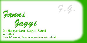 fanni gagyi business card